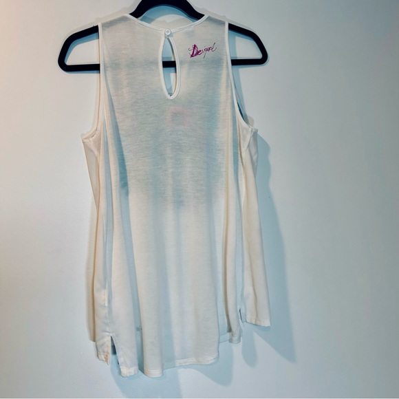 Women’s Desigual, Tank top Size 13/14  155-164cm White,floral rhinestones - Picture 6 of 6
